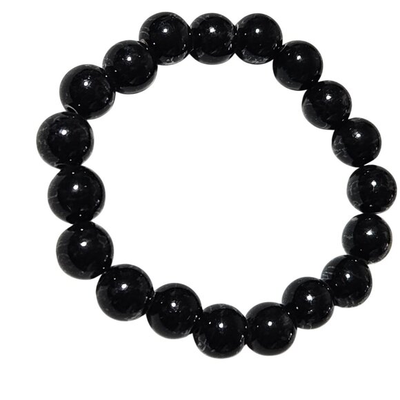 Elegant Black Bead Stretch Bracelet Classic Minimalist Fashion Jewelry Women - Picture 1 of 3